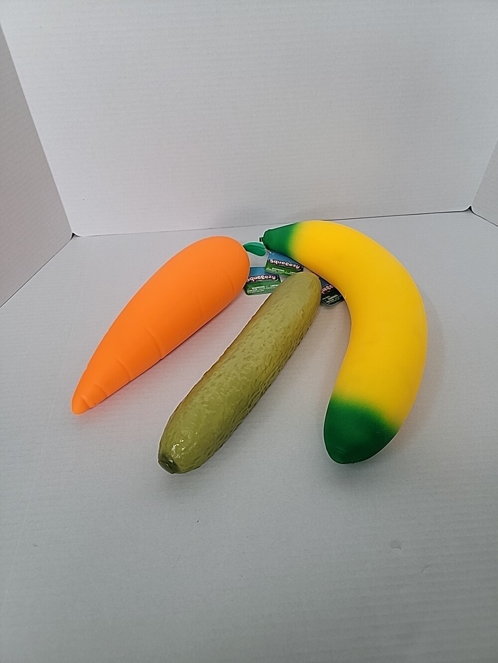 JUMBO Banana Carrot Pickle SQUISHY Set Of 3